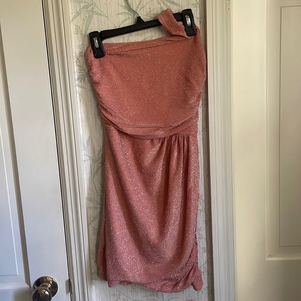 Pink one shoulder Lucy in the sky dress